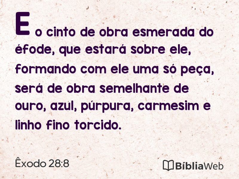 Êxodo 28:8 em imagem para compartilhar
