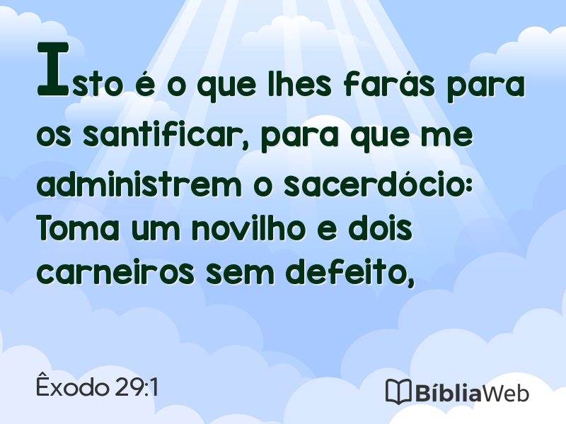 Êxodo 29:1 em imagem para compartilhar