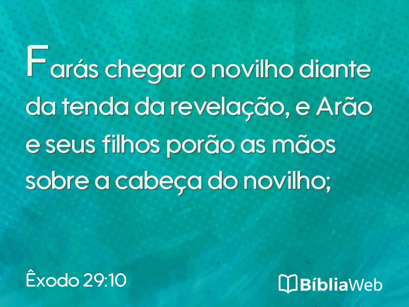 Êxodo 29:10 em imagem para compartilhar