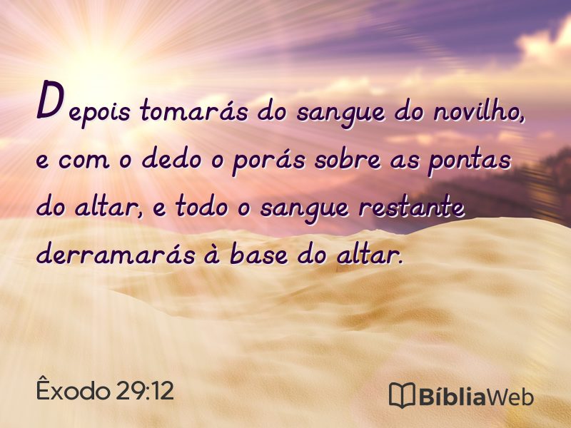 Êxodo 29:12 em imagem para compartilhar