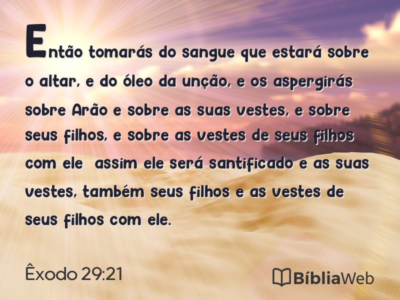Êxodo 29:21 em imagem para compartilhar