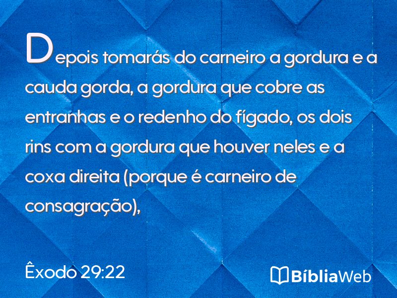 Êxodo 29:22 em imagem para compartilhar
