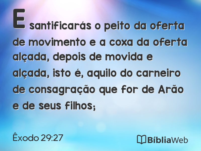 Êxodo 29:27 em imagem para compartilhar