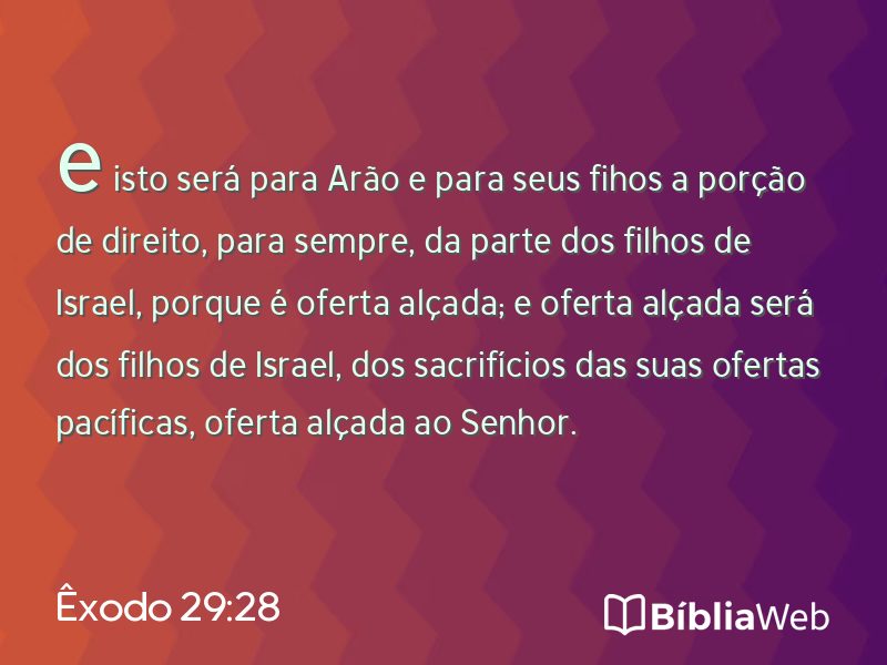 Êxodo 29:28 em imagem para compartilhar