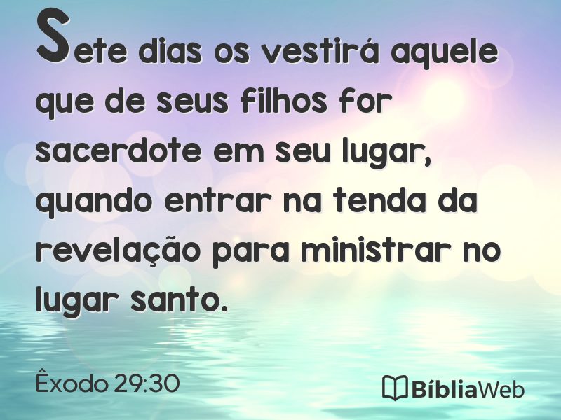 Êxodo 29:30 em imagem para compartilhar