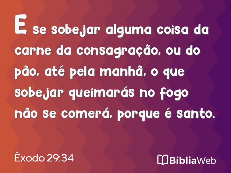 Êxodo 29:34 em imagem para compartilhar