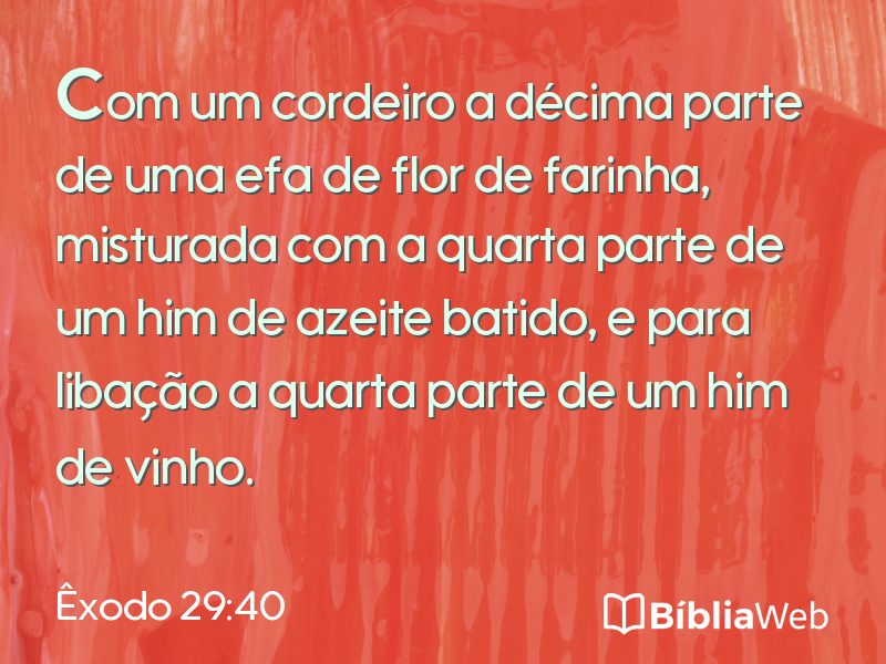 Êxodo 29:40 em imagem para compartilhar