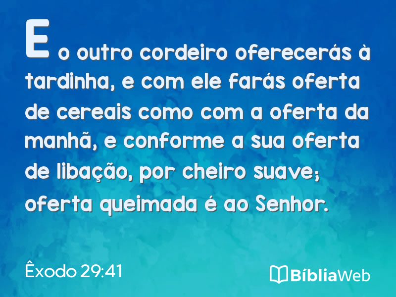 Êxodo 29:41 em imagem para compartilhar