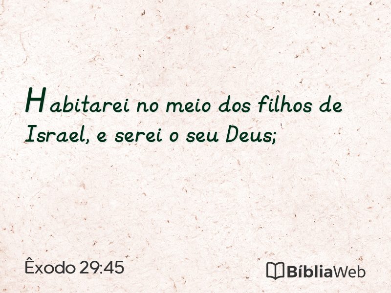 Êxodo 29:45 em imagem para compartilhar