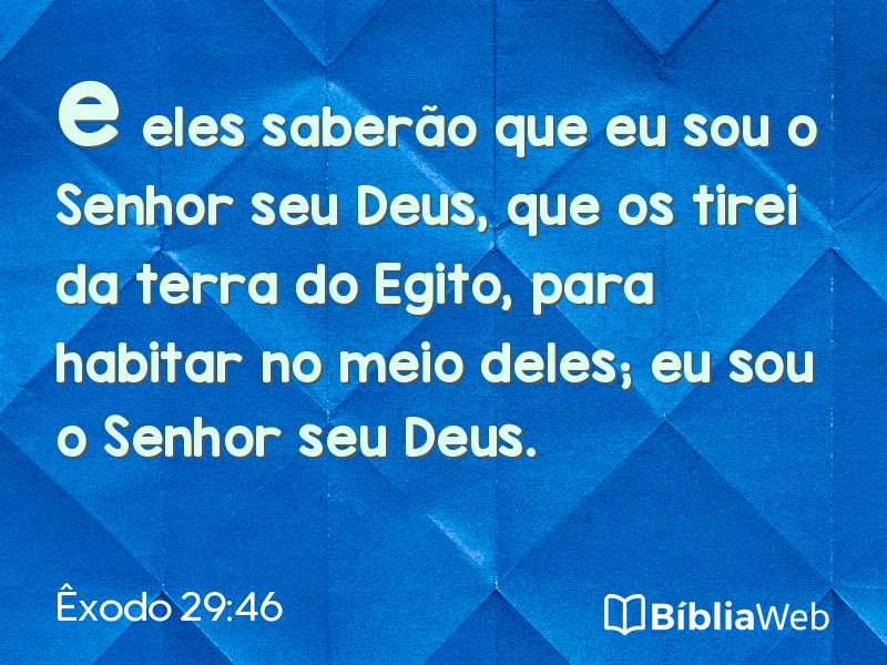 Êxodo 29:46 em imagem para compartilhar
