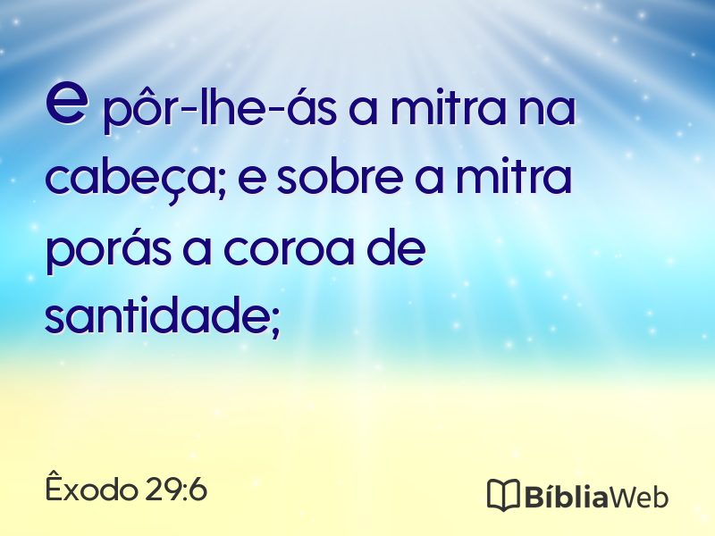 Êxodo 29:6 em imagem para compartilhar