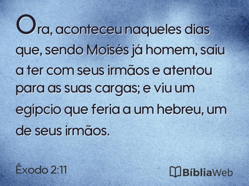 Êxodo 2:11 em imagem para compartilhar