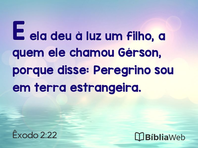 Êxodo 2:22 em imagem para compartilhar