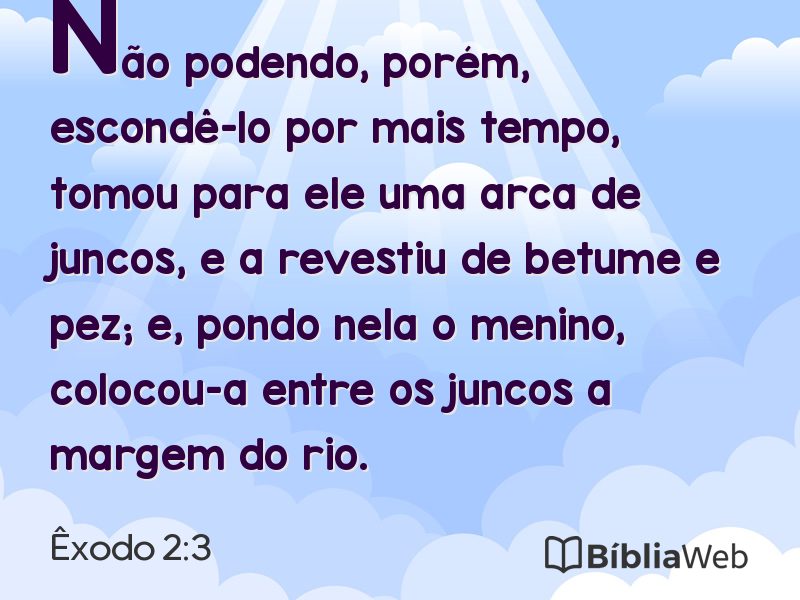 Êxodo 2:3 em imagem para compartilhar