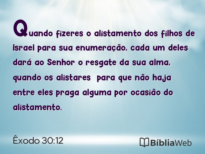 Êxodo 30:12 em imagem para compartilhar
