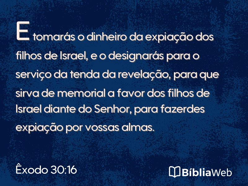 Êxodo 30:16 em imagem para compartilhar