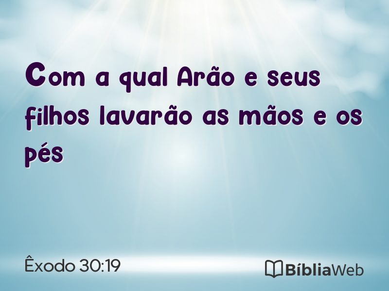 Êxodo 30:19 em imagem para compartilhar