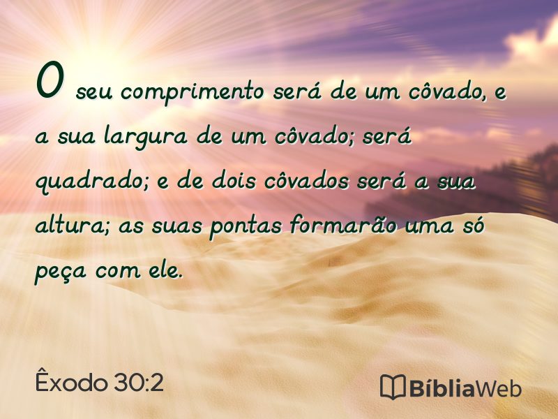 Êxodo 30:2 em imagem para compartilhar
