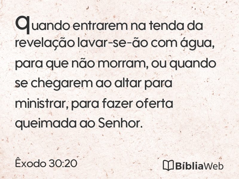 Êxodo 30:20 em imagem para compartilhar