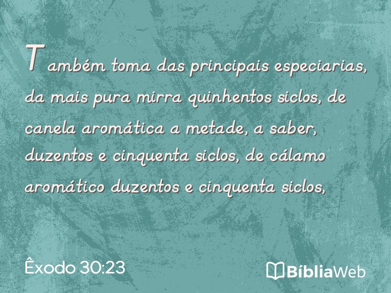 Êxodo 30:23 em imagem para compartilhar