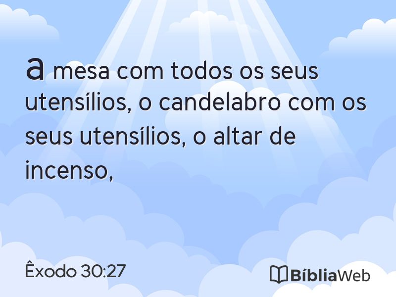 Êxodo 30:27 em imagem para compartilhar