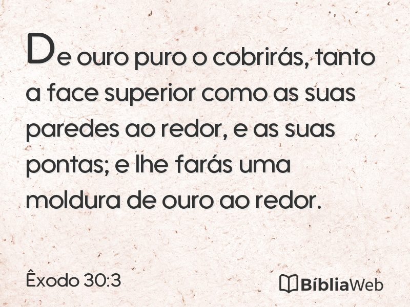 Êxodo 30:3 em imagem para compartilhar