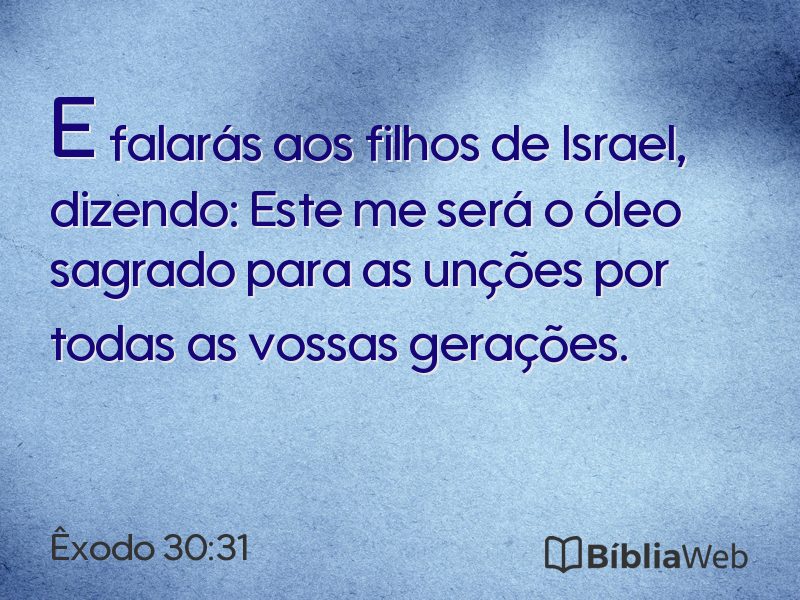 Êxodo 30:31 em imagem para compartilhar