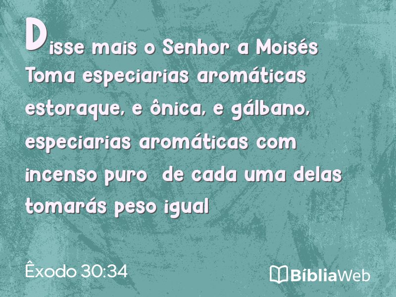 Êxodo 30:34 em imagem para compartilhar
