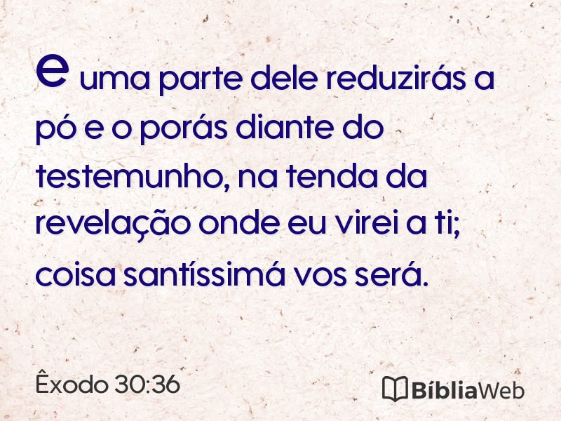 Êxodo 30:36 em imagem para compartilhar