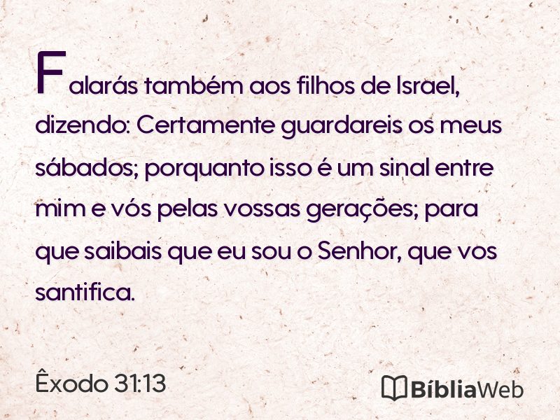Êxodo 31:13 em imagem para compartilhar