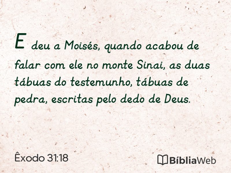 Êxodo 31:18 em imagem para compartilhar