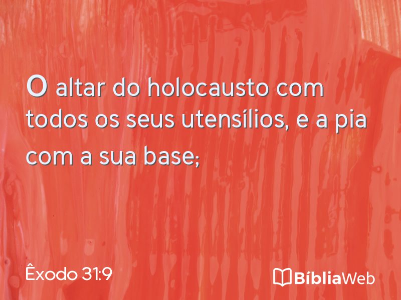 Êxodo 31:9 em imagem para compartilhar