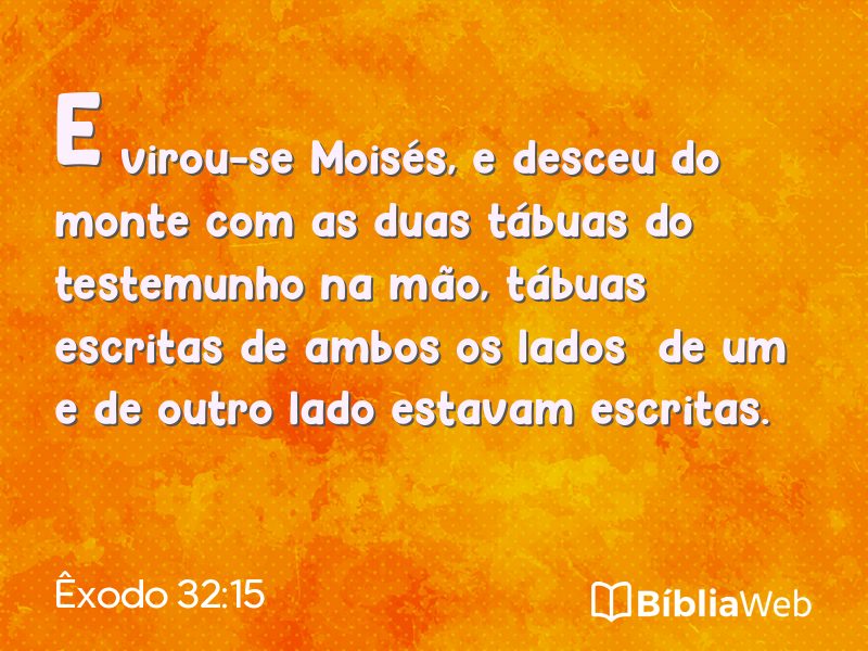 Êxodo 32:15 em imagem para compartilhar