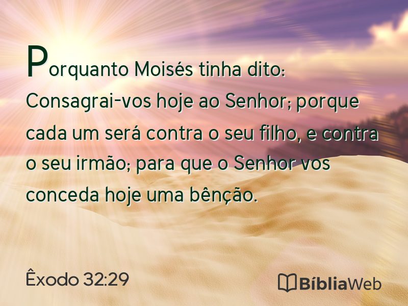 Êxodo 32:29 em imagem para compartilhar