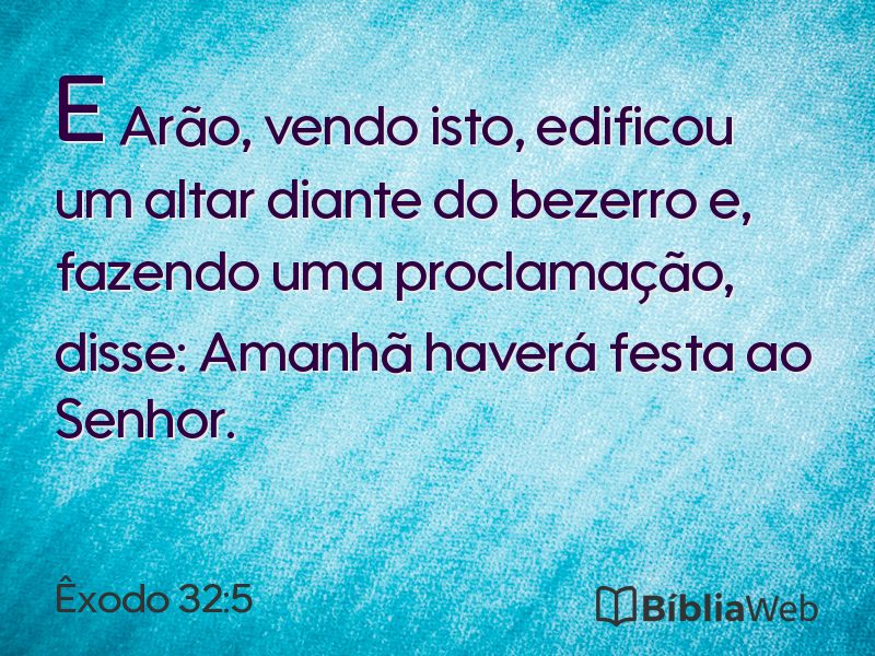 Êxodo 32:5 em imagem para compartilhar