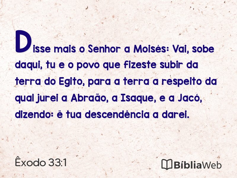 Êxodo 33:1 em imagem para compartilhar
