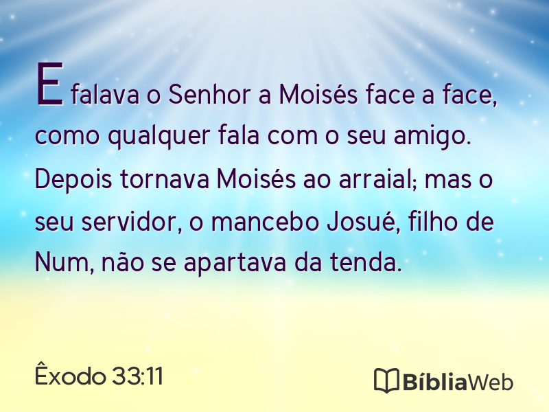 Êxodo 33:11 em imagem para compartilhar