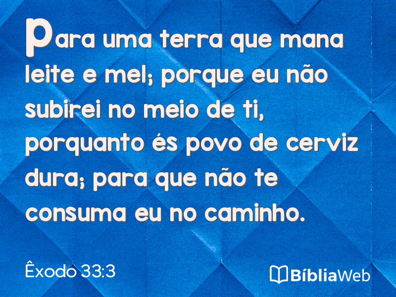 Êxodo 33:3 em imagem para compartilhar