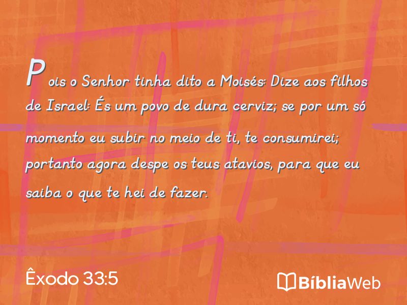 Êxodo 33:5 em imagem para compartilhar