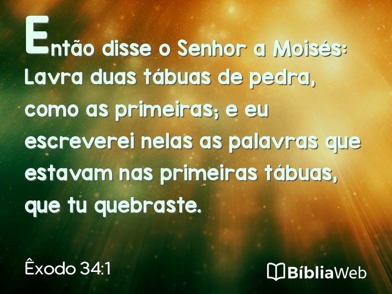 Êxodo 34:1 em imagem para compartilhar