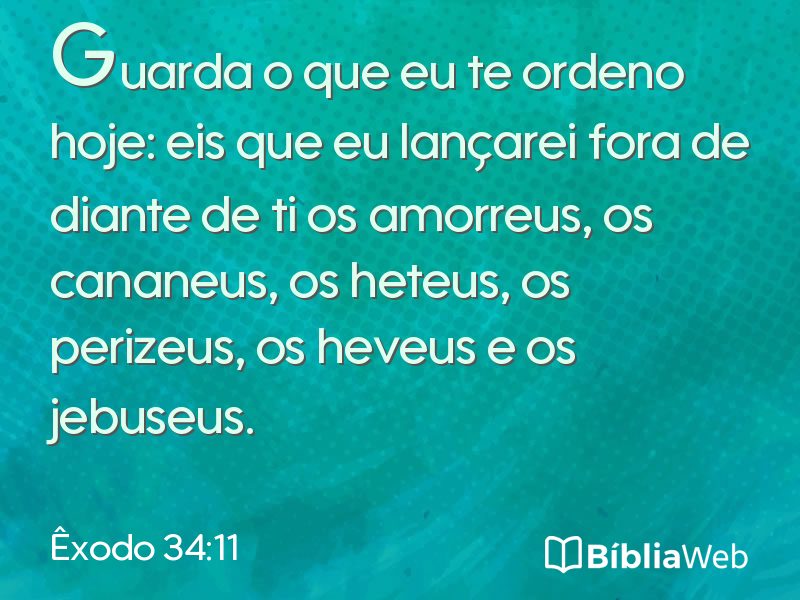 Êxodo 34:11 em imagem para compartilhar