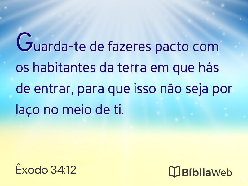 Êxodo 34:12 em imagem para compartilhar