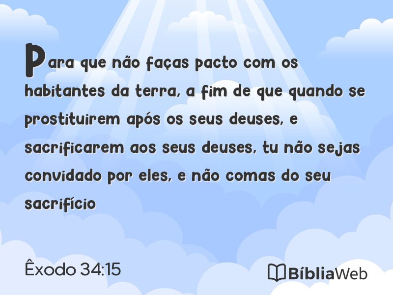 Êxodo 34:15 em imagem para compartilhar