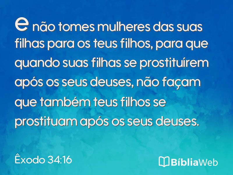 Êxodo 34:16 em imagem para compartilhar