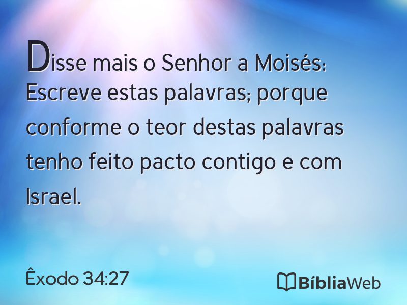 Êxodo 34:27 em imagem para compartilhar