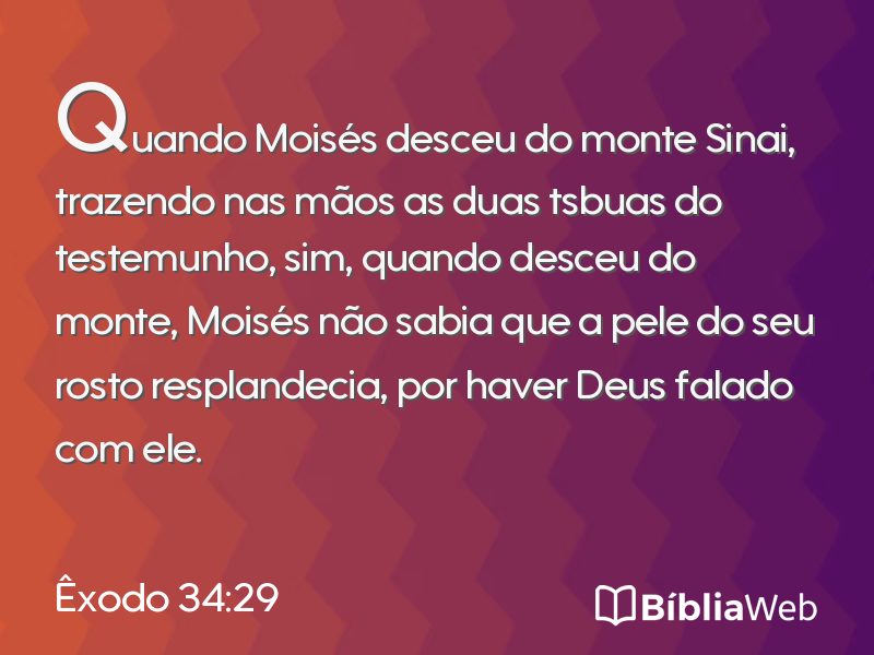Êxodo 34:29 em imagem para compartilhar