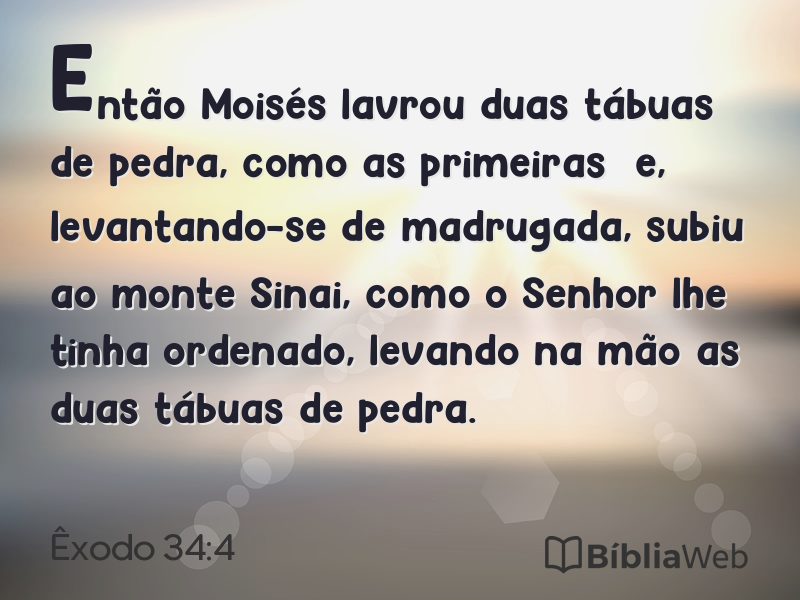 Êxodo 34:4 em imagem para compartilhar