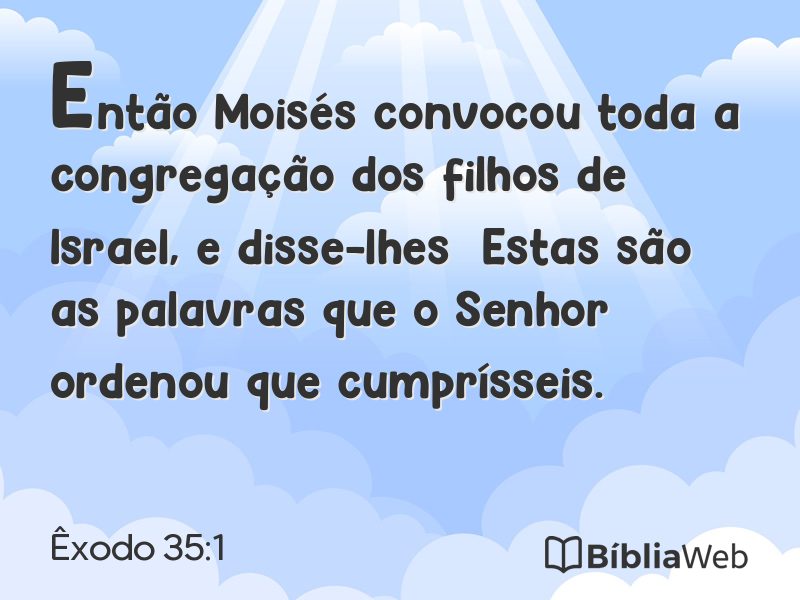 Êxodo 35:1 em imagem para compartilhar