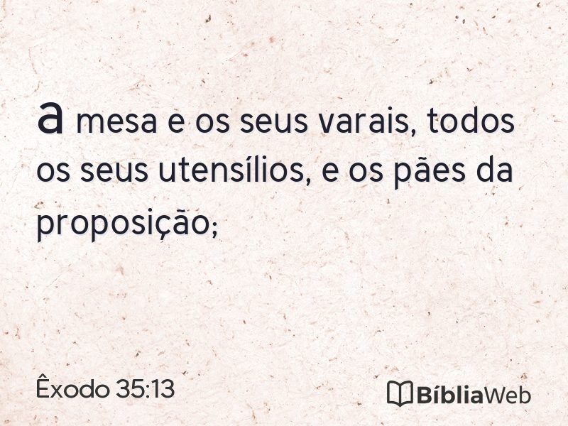 Êxodo 35:13 em imagem para compartilhar