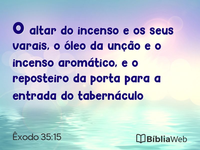 Êxodo 35:15 em imagem para compartilhar
